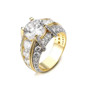 Zircon Wedding/Engagement Ring For Men and Women Gold/Silver Color