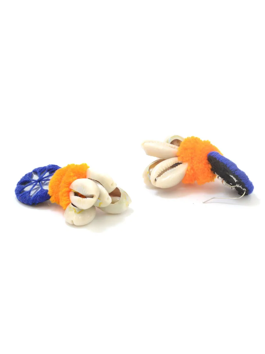 Zoya Pom-pom Shell Earrings